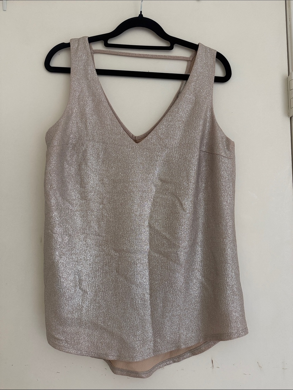 Oasis Metallic Champagne V-Neck Tank size 10